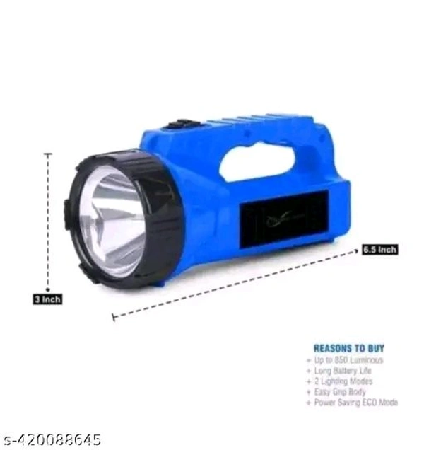 REAL RECHARGEBLE WATERPROOF LED TORCH LIGHT WITH SIDE 12 BRIGHT LED LONG RANGE TORCH LIGHT FLASHLIGHT EMERGENCY LIGHT (MULTICOLOUR)