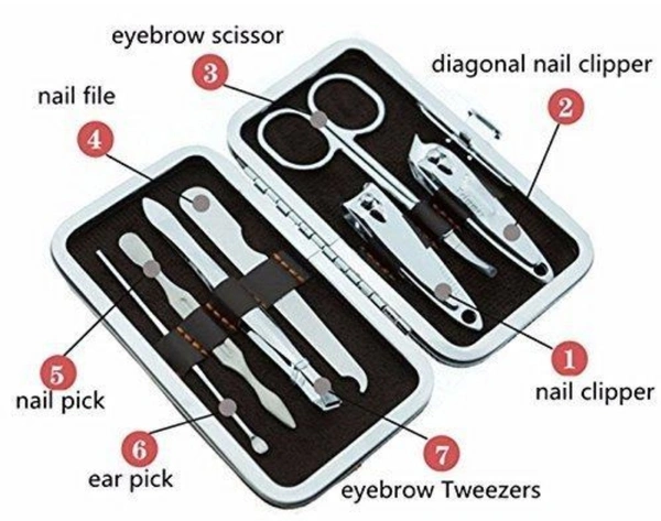 Grooming Kit - 7 in 1 Professional Manicure Pedicure Set Nail Clipper Set