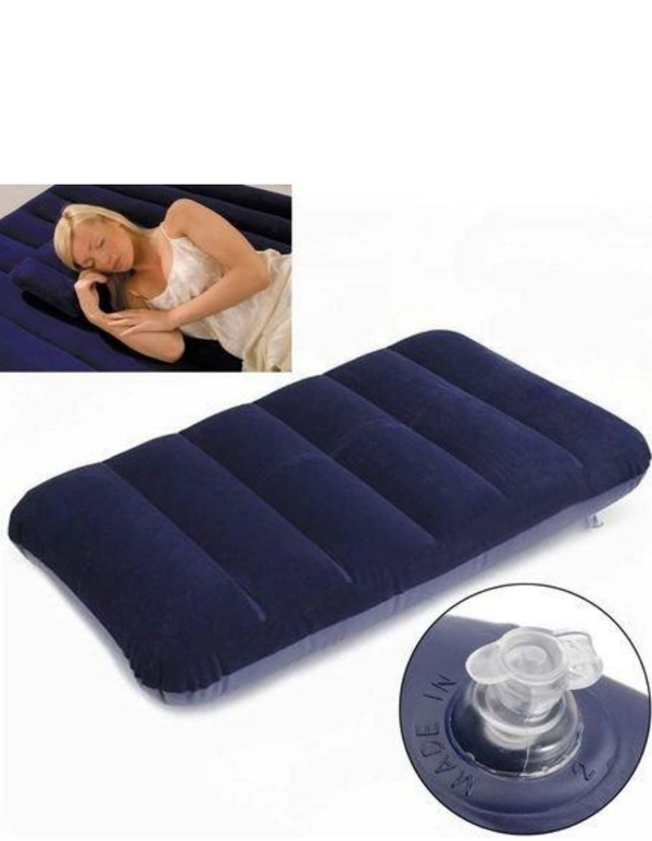 Velvet Air Inflatable Travel Pillow ( Blue )