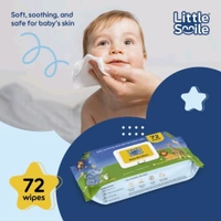 Little Smile Baby Wipes - Soft, Safe & Gentle Care Pack of 2| 72 Wipes (2 Wipes)