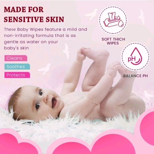 GLIDER Baby Wipes With Aloe Vera, Vitamin E & Mild Fragrance ( Pack Of 2 )