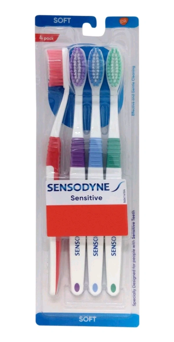 SENSODYNE Sensitive with soft rounded bristles Soft Toothbrush - Pack Of 4