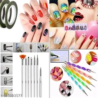 Viomy Complete Professional Nail Art Kit With 24 Pcs Glass Bottles Glitter, 100 Nails, 3 Nail Tapes, 05 Nail Art Brush, 03 Nail Dotting Pen With 2 Nail Glue (Nail Art Kit)
