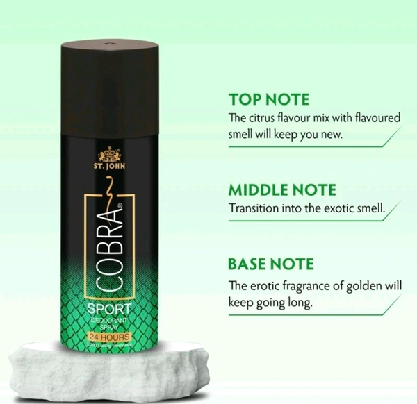COBRA Sport Deodorant Spray For Men & Women ( 150 ml )
