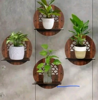 wall hanging Wall Shelf (Number of Shelves - 4) (9.5 inch, Brown)
