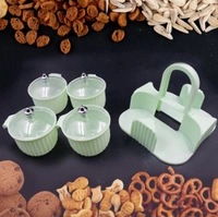 Multipurpose Jar Dryfruit Set, Candy, Chocolate, Snacks Storage Jar, Masala Jar for Home and Kitchen Airtight Dry Fruit Plastic Storage Container Tray Set With Lid & 4 Serving Jar Container for Sweets,Chips,Cookies|(4 Pc Set)