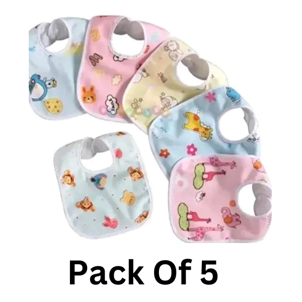 Baby bib set of 5 chit buttoned waterproof