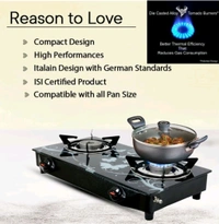 Sigri-Wala Surya Toughened Door Step Stain less Steel Glass Manual Gas Stove ( 2 Borner )