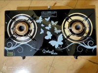 Sigri-Wala Surya Toughened Door Step Stain less Steel Glass Manual Gas Stove ( 2 Borner )