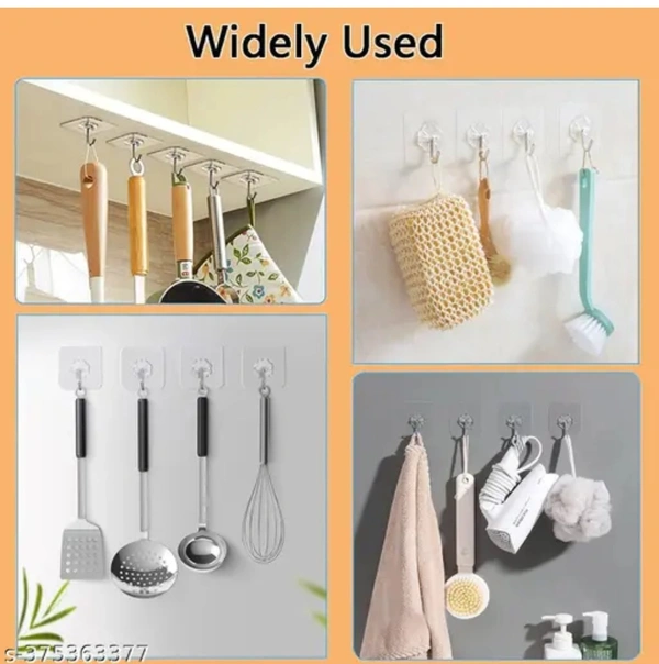 Wall Hooks & Wall Hangers Tex Hooks Pack of 30, for Wall Heavy Duty, Self Adhesive Hook, Wall hangings, Kitchen Accessories Items, Clothes Hanging, Sticky Photo Frame Hangers, Strong