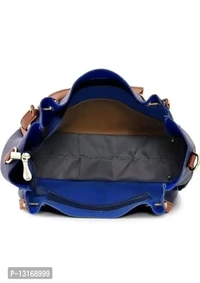 Fancy Pu HandBags For Women 4 Peices - Nevy Blue