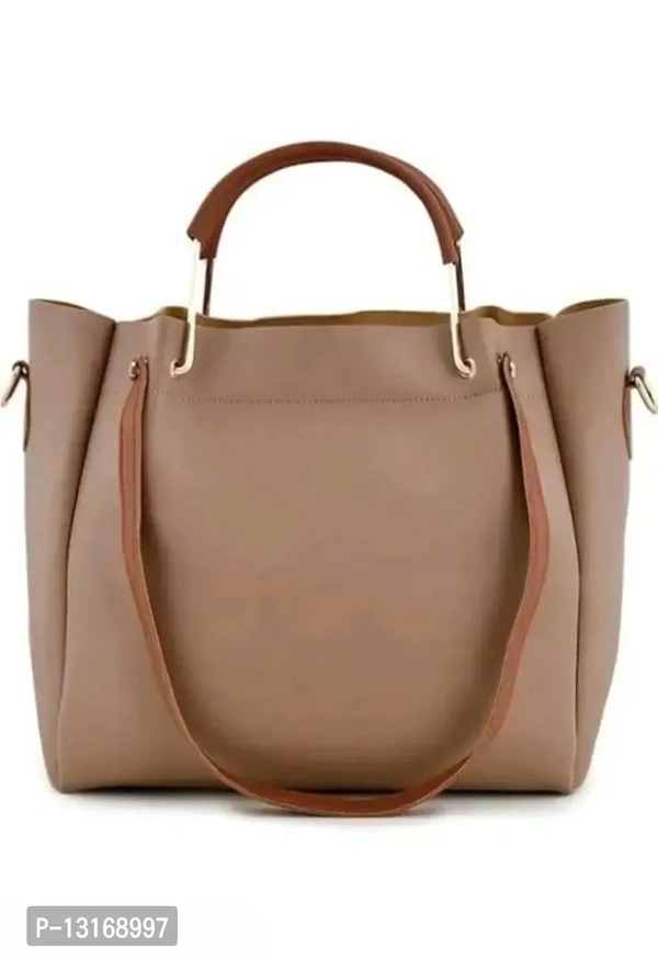 Fancy Pu HandBags For Women 4 Peices - Coffee