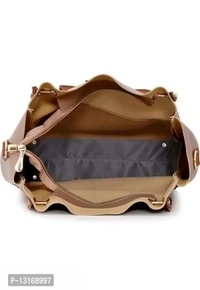 Fancy Pu HandBags For Women 4 Peices - Coffee