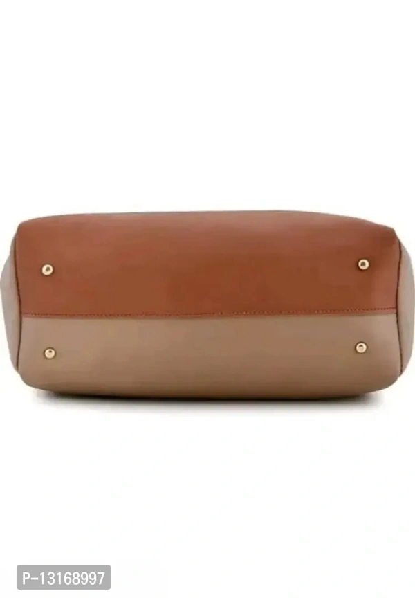 Fancy Pu HandBags For Women 4 Peices - Coffee