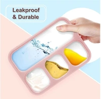 4 Compartment Lunch Box With Spoon For Adult's & Kids (Pack Of 1, 1000ml)
