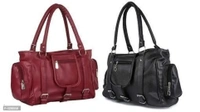 Stylish  PU Artificial Leather Solid Handbags For Women (2 Pieces)