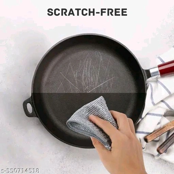 Non Scratch Dish Wash Cloth- Go Multipurpose Wire & Microfiber Dishwashing Rags for Wet and Dry, Easy Rinsing, Reuse Cleaning Cloth for Kitchen, Sinks, Pot & Pans ( Pack Of 8 )