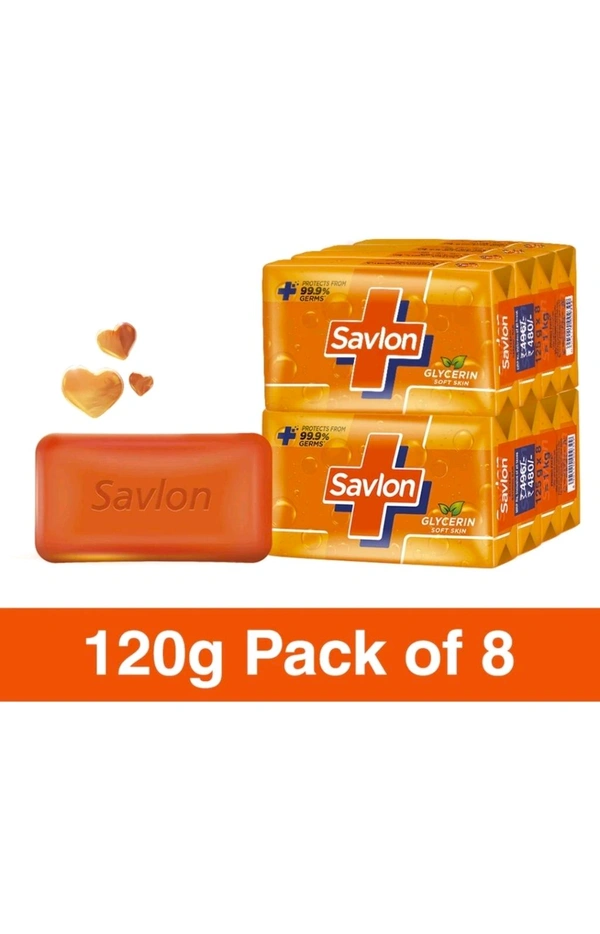 Savlon
Glycerin Soap Bar with Protection, Natural Origin Glycerin, 120g Combo Pack (8 x 120 g)