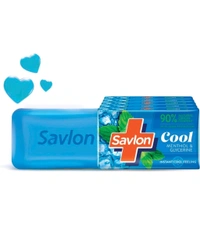 Savlon Cool Soap, with Menthol & Glycerin, 600g (120g - Combo Pack of 5), For All Skin Types