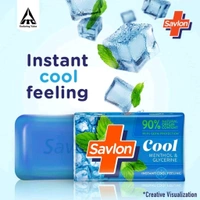 Savlon Cool Soap, with Menthol & Glycerin, 600g (120g - Combo Pack of 5), For All Skin Types