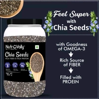 Nutrovally Raw Chia Seeds For Weight Loss With Omega 3, Calciam & Zinc, Fiber Chia Seeds ( 950g )