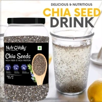 Nutrovally Raw Chia Seeds For Weight Loss With Omega 3, Calciam & Zinc, Fiber Chia Seeds ( 950g )