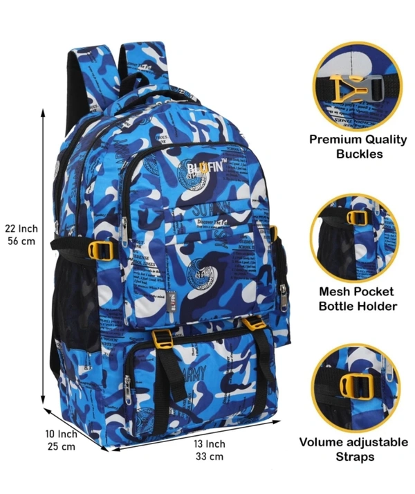 Stylish Backpack For Traveling, Camping ( 55 L ) - Blue