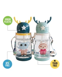 Pack of 1 Cute Deer Horn Drinking School bottle Baby bottle children water bottles 500 ml Bottle Plastic