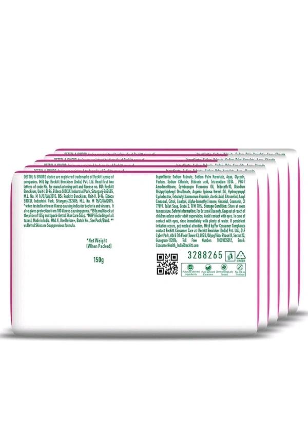 Dettol Skincare Moisturizing Beauty Bathing Soap Bar with Argan Oil (750gm) | Softer Skin,(150gm, Pack of 5)