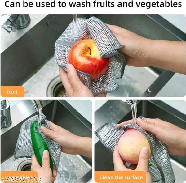 Non Scratch Dish Wash Cloth- Go Multipurpose Wire & Microfiber Dishwashing Rags for Wet and Dry, Easy Rinsing, Reuse Cleaning Cloth for Kitchen, Sinks, Pot & Pans. - Pack of 30