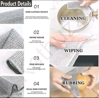 Non Scratch Dish Wash Cloth- Go Multipurpose Wire & Microfiber Dishwashing Rags for Wet and Dry, Easy Rinsing, Reuse Cleaning Cloth for Kitchen, Sinks, Pot & Pans. - Pack of 30