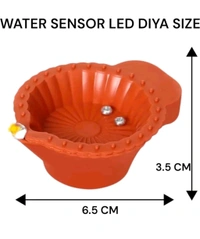 Water Sensor Reusable Led Diyas for Home Decor,Festivals Decoration Diwali Light Plastic Table Diya (Height: 1.5 inch) - Pack Of 24