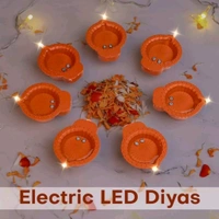 Water Sensor Reusable Led Diyas for Home Decor,Festivals Decoration Diwali Light Plastic Table Diya (Height: 1.5 inch) - Pack Of 24
