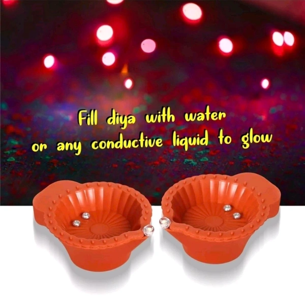 Water Sensor Reusable Led Diyas for Home Decor,Festivals Decoration Diwali Light Plastic Table Diya (Height: 1.5 inch) - Pack Of 24
