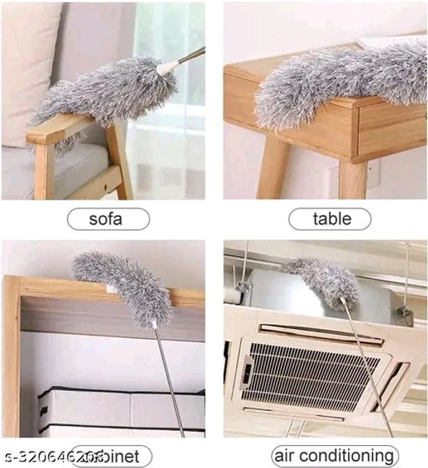 Microfiber Feather Duster Extendable Duster with 100 inches Extra Long Pole, Bendable Head & Long Handle Dusters for Aing Ceiling Fan, High Ceiling, Blinds, Furniture & Cars Gray