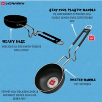 Essential Iron Tadka Pan With Steel Handle, Tadka Pan 12 cm Diameter 0.3 L Capacity (Iron, Induction Bottom 