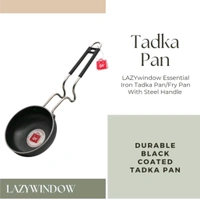Essential Iron Tadka Pan With Steel Handle, Tadka Pan 12 cm Diameter 0.3 L Capacity (Iron, Induction Bottom 