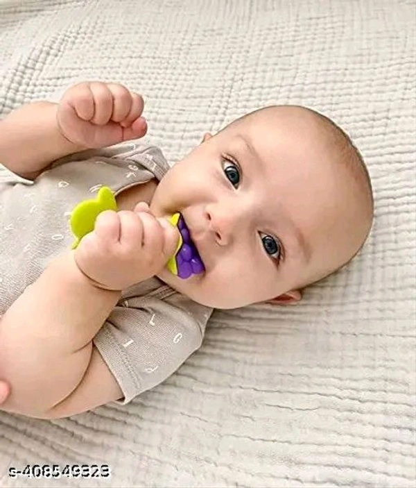 Baby Fruit Feeder Pacifier.Rattler (1 Pcs) with 1 PCS Silicone Food Dispensing Spoon 90ML and 1 pcs Fruit Teether 1pcs Finger Brush 1 pcs Baby bib 1 pcs Steel Bottle 240 ML (MULTICOLOUR)