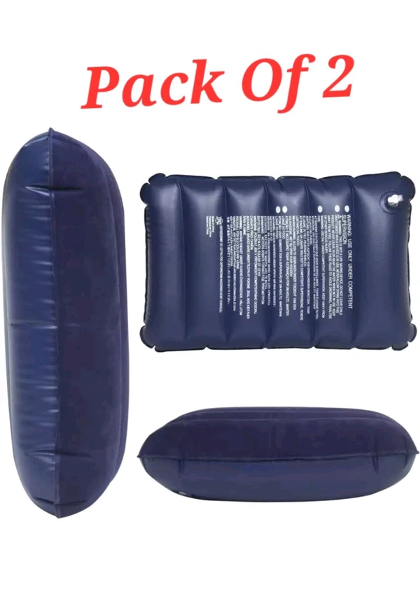 VELVET AIR INFLATABLE TRAVEL PILLOW (BLUE) - Pack Of 2