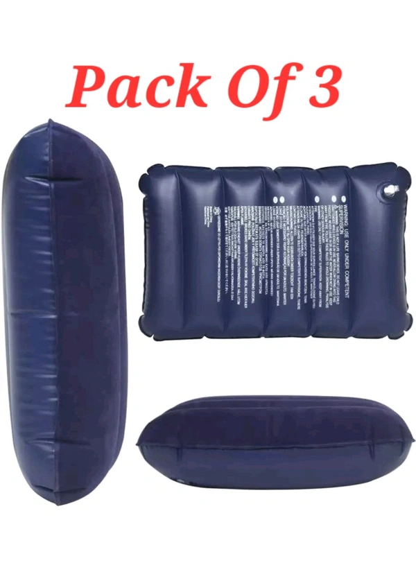 VELVET AIR INFLATABLE TRAVEL PILLOW (BLUE) - Pack Of 3