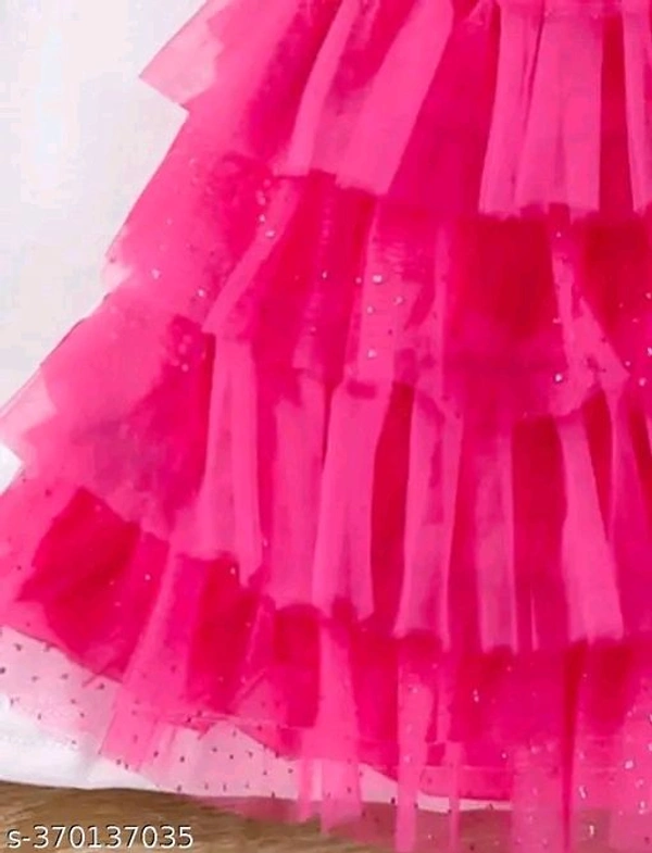 2024 New Design PINK&WHITE GIRLS FROCK DRESS/MIDI DRESS FOR GIRLS/PARTY WEAR DRESS. - 5-6 Years