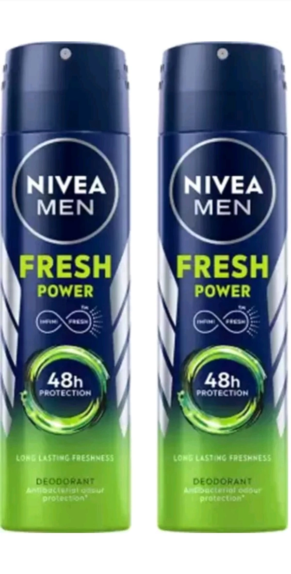 NIVEA Fresh Power Deodorant Sprsy For Men (150ml) - Pack Of 2