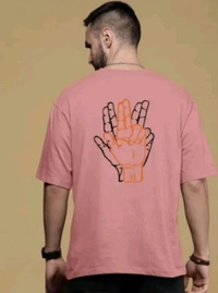 Printed Men Round Neck, 3/4 Sleeve Cotton Blend T-shirt ( Pink ) - XL