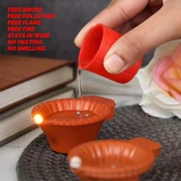 Water Sensor Reusable Led Diyas for Home Decor,Festivals Decoration Diwali Light Plastic Table Diya (Height: 1.5 inch) - Pack Of 12
