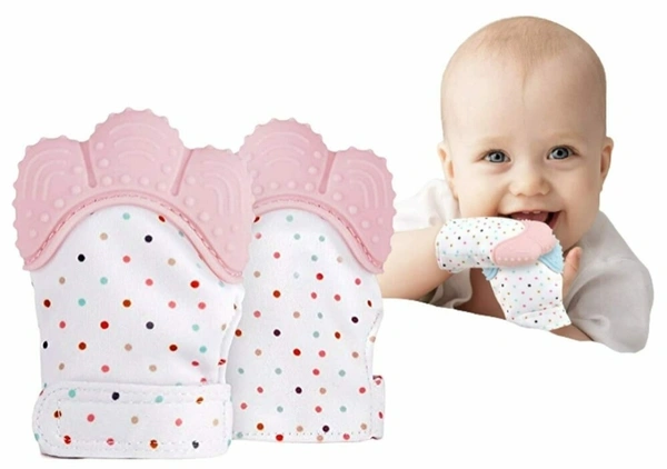Silicone Self Soothing Teether Gloves Toy for Babies - Pot Pourri