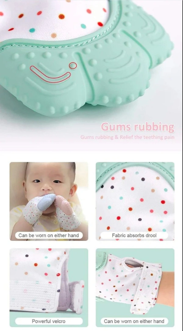 Silicone Self Soothing Teether Gloves Toy for Babies - Pot Pourri