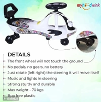 Myhoodwink Frogy Magic Car Swing Car | Baby Car | Kids Car | Toy Car | Push Car | Ride on Car with Music with Backrest for Kids