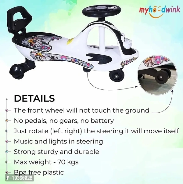 Myhoodwink Frogy Magic Car Swing Car | Baby Car | Kids Car | Toy Car | Push Car | Ride on Car with Music with Backrest for Kids
