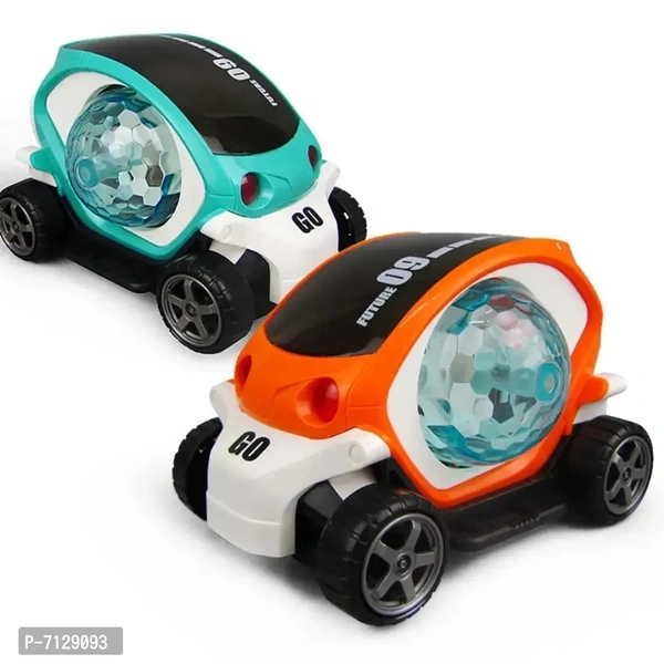 09 Future Car 360 Degree Rotating Musical and Stunt Toy Car for Kids with Flashing Light and Music Sound - 3 Years Plus