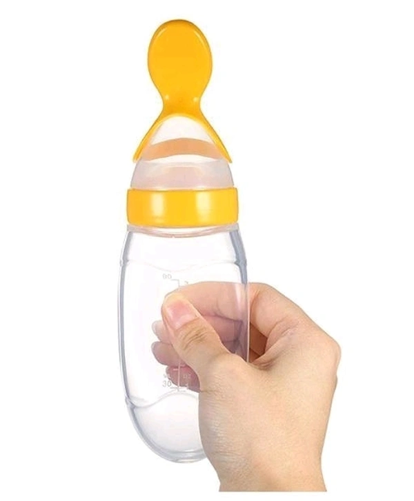 90ML Silicone Spoon Feeding Bottle for Infants and Toddlers - Safe and Easy to Use - Green